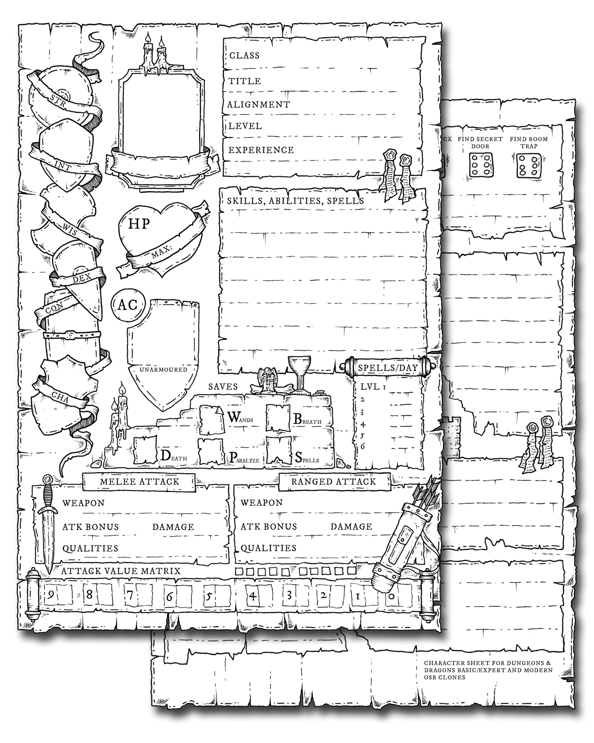 character sheet  The Kindred Diaries